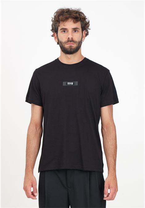 Men's black short-sleeved t-shirt with Institutional Logo VERSACE JEANS COUTURE | 77GAH6S3J0001899